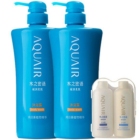 水之密语 凝润柔肤 沐浴露600ml*2+凝润滋养迷你随身装50ml*2瓶 79元包邮