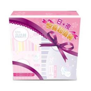 高洁丝(kotex) 丝薄棉柔日用240mm10片x2包+丝薄棉柔夜用320mm8片 7.9元