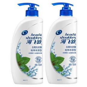 海飞丝 怡神冰凉型 去屑洗发露750ml*2瓶 89.9元包邮
