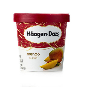 限地区# Haagen-Dazs哈根达斯 芒果冰淇淋 392g +赠品 折59元(118，买1赠1)