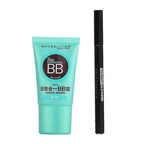 美宝莲 瞬盈魅彩眼线液(黑色)1.6g+精纯矿物隔离乳18ml 36.3元