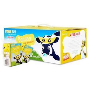 英国进口 VIVA 韦沃 牛奶 香蕉口味 200ml*12盒 39.9元