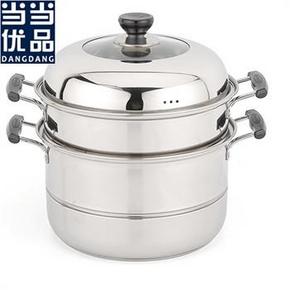 手机端：当当优品 双层复底不锈钢多用锅 30cm 78元