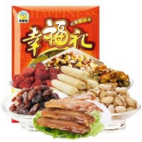 lyfen 来伊份 幸福礼包 年货礼盒 共885g 约45.3元(买2送1+满减)