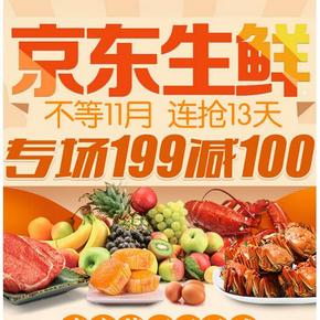 促销活动：京东 生鲜水果等 满199减100