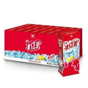统一 冰红茶 柠檬味红茶饮料250mlx24盒 21.9元