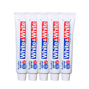 日本 LION 狮王WHITE & WHITE 美白牙膏 150gx5支 59元