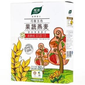 中粮悦活 均衡五色果蔬 即食早餐燕麦片350g 12.9元(23.8，199-80/用券)
