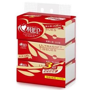 心相印 红悦系列 3层130抽面巾纸*3包 DT37130(小规格) 7.9元(≥2件)