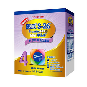 限地区：Wyeth 惠氏 金装学儿乐400g 4段盒装 折32元(64，99-50)