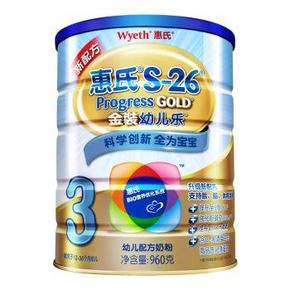 惠氏(Wyeth) S-26金装幼儿乐幼儿配方奶粉 3段 960克 125元(2件起)
