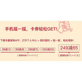 促销活动：丰趣海淘 双11优惠券组合可领 已经生效