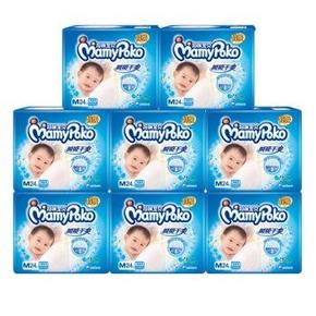 限地区：妈咪宝贝 瞬吸干爽婴儿纸尿裤 M24x8包 108元包邮