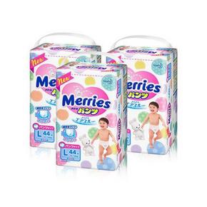 Merries 花王 妙而舒 拉拉裤L44片*3包装 227元包邮(252-25券，折76元/包)