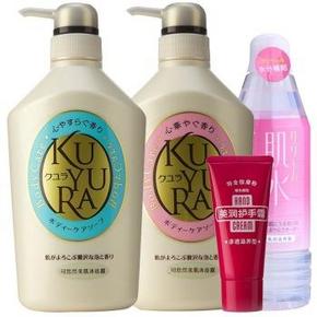 可悠然 沐浴护肤四件套(沐浴露550ml*2+肌水400ml+手霜30g) 92.5元