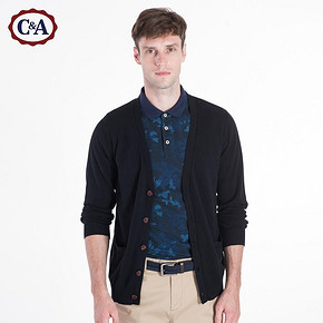 双11预售# C＆A 男式V领薄款针织衫 89元(10定金+79尾款)
