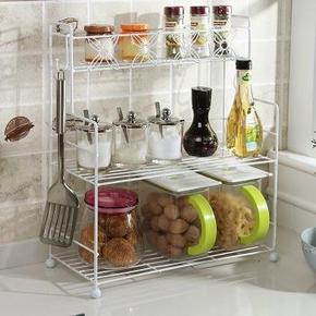 手机端：欧润哲 厨房多功能 3层调料 收纳置物架 19.9元(日常79)