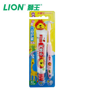 LION小狮王 草莓香型儿童牙膏牙刷套装(40g+牙刷1支)  折5.9元（11.8，2件5折）