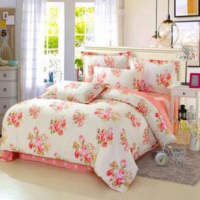 手机端：红瑞家纺 床品套件 高支高密纯棉斜纹印花四件套 1.5米   99元包邮