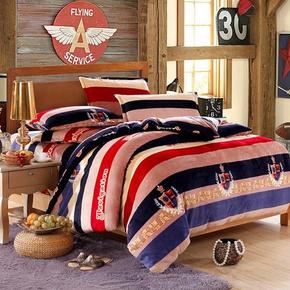 优衣库 超柔保暖法兰绒四件套 折99.5元(199买1送1)