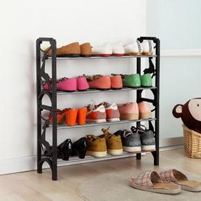 美达斯 简约鞋架黑色 简易防尘层架置物架 9.9元