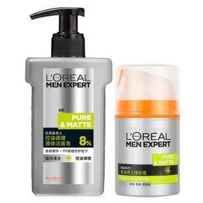 LOREAL 欧莱雅 男士控油洁面皂150ml(洗面奶)+周全理肤露50ml 约50元(99，199-100)