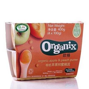 Organix 欧格 有机苹果和蜜桃泥 100gx4瓶 9.9元