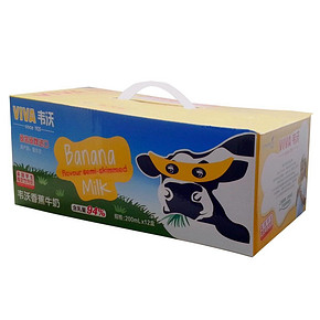 爱尔兰进口# VIVA 韦沃 香蕉牛奶 礼盒装200ml*12盒 39.9元
