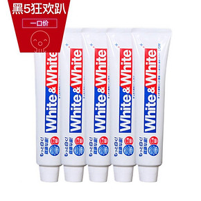 LION 狮王 WHITE & WHITE 美白牙膏 150gx5支 39元