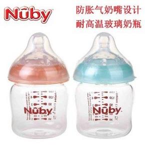 努比（Nuby） 婴儿玻璃奶瓶 宽口径自然乳感150ml 33.9元